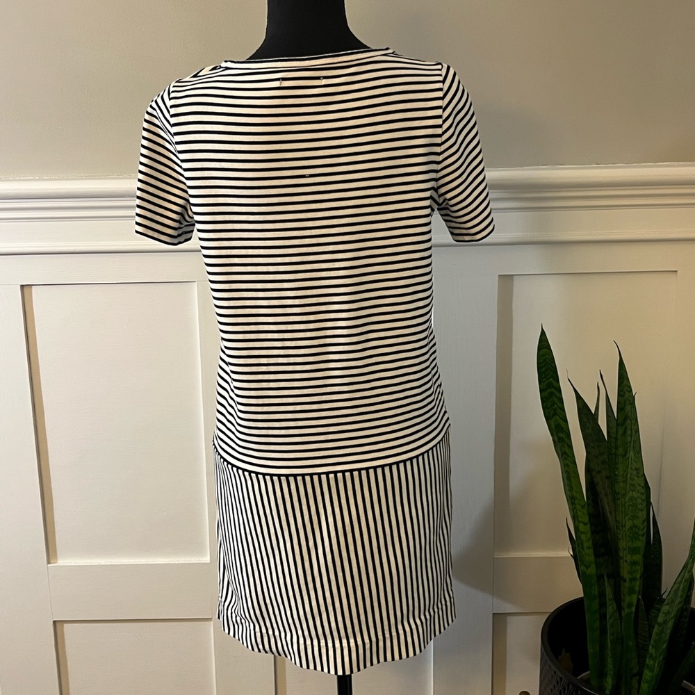 Madewell black and white striped dress with pockets - Picture 3 of 6